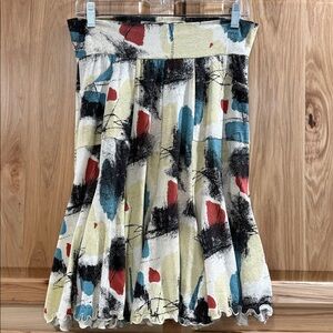 Effie's Heart Seven Year Multicolor Abstract Full Flowy Poodle A-Line Skirt